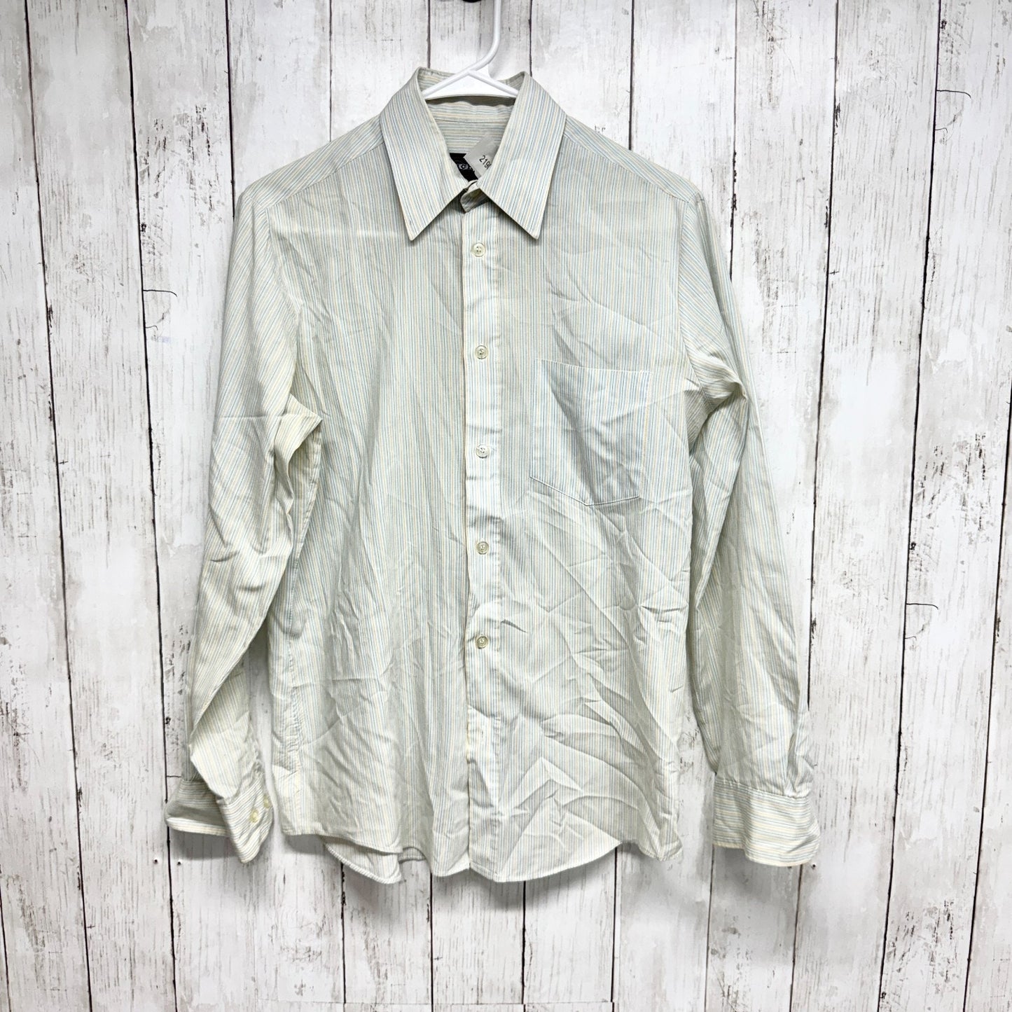 Vintage Nichols Top Men Size 14 1/2 32/33 Stripe Long Sleeve Button Down Shirt