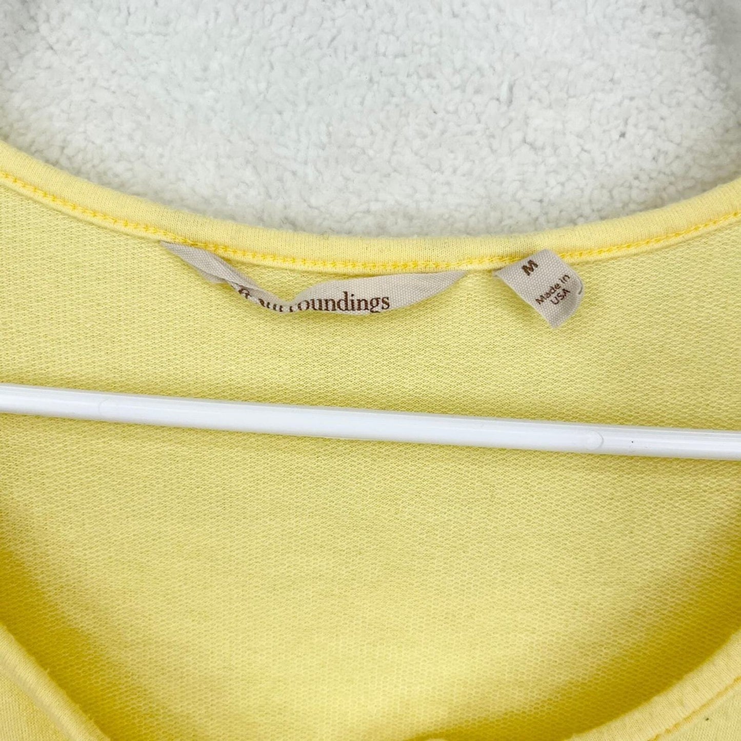 SOFT SURROUNDING Top Women Size Medium Swoop Neck Short Sleeve Yellow High Low