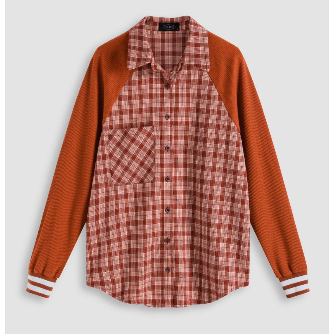 CIDER WOMEN RED PLAID PATTERN BUTTON DOWN JACKET SIZE LARGE