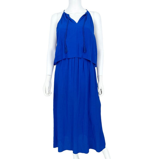 Madewell Deep V Sleeveless Flutter Spaghetti Strap Maxi Dress Size 0