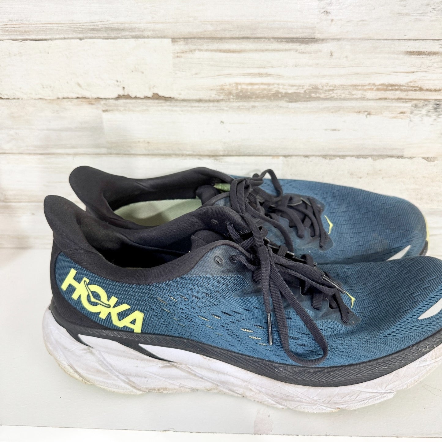 Hoka Shoes Men Size 11.5D Dark Teal Blue Clifton 8 Sneaker Training Running Gym
