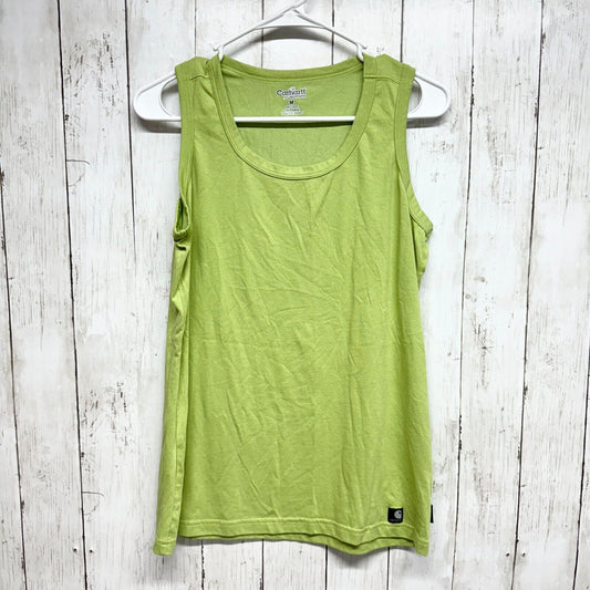 Carhartt Women Tank Top Medium Sleeveless Shirt Green Logo Cotton Basic Casual
