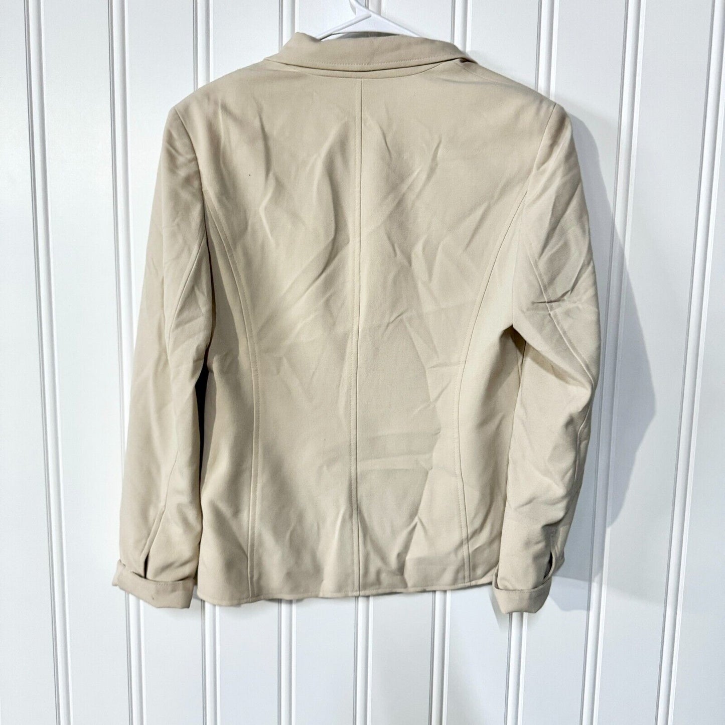 VTG AMANDA SMITH Blazer Women Size 10 Single Button Down Padded Shoulder Cream