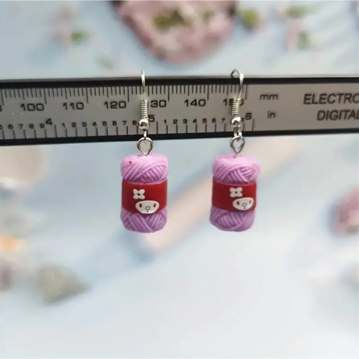 1 Pair Wool Yarn Pendant Earrings Adorable Minimalist Chic Design Wool Yarn