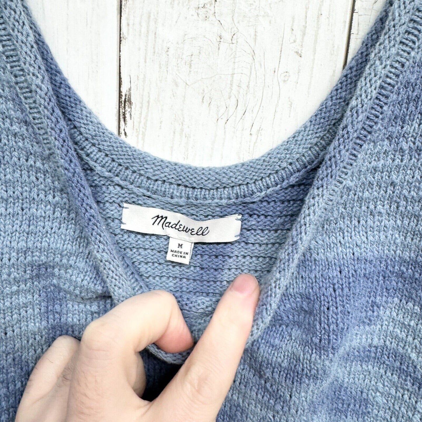 Madewell Tank top Women Sz Medium Knit Blue Tie Dye Fairview Sweater Tank Beach