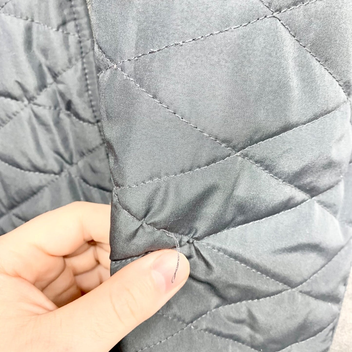 Callaway Jacket Mens Small Full Zip Collared Quilted Navy Grey Gold Performance