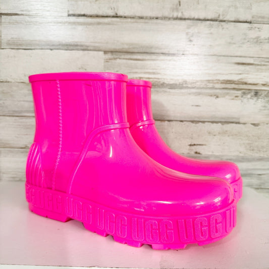 UGG Boots Youth Size 8 Drizlita Neon Hot Pink Shearling Insole Outdoor Trendy