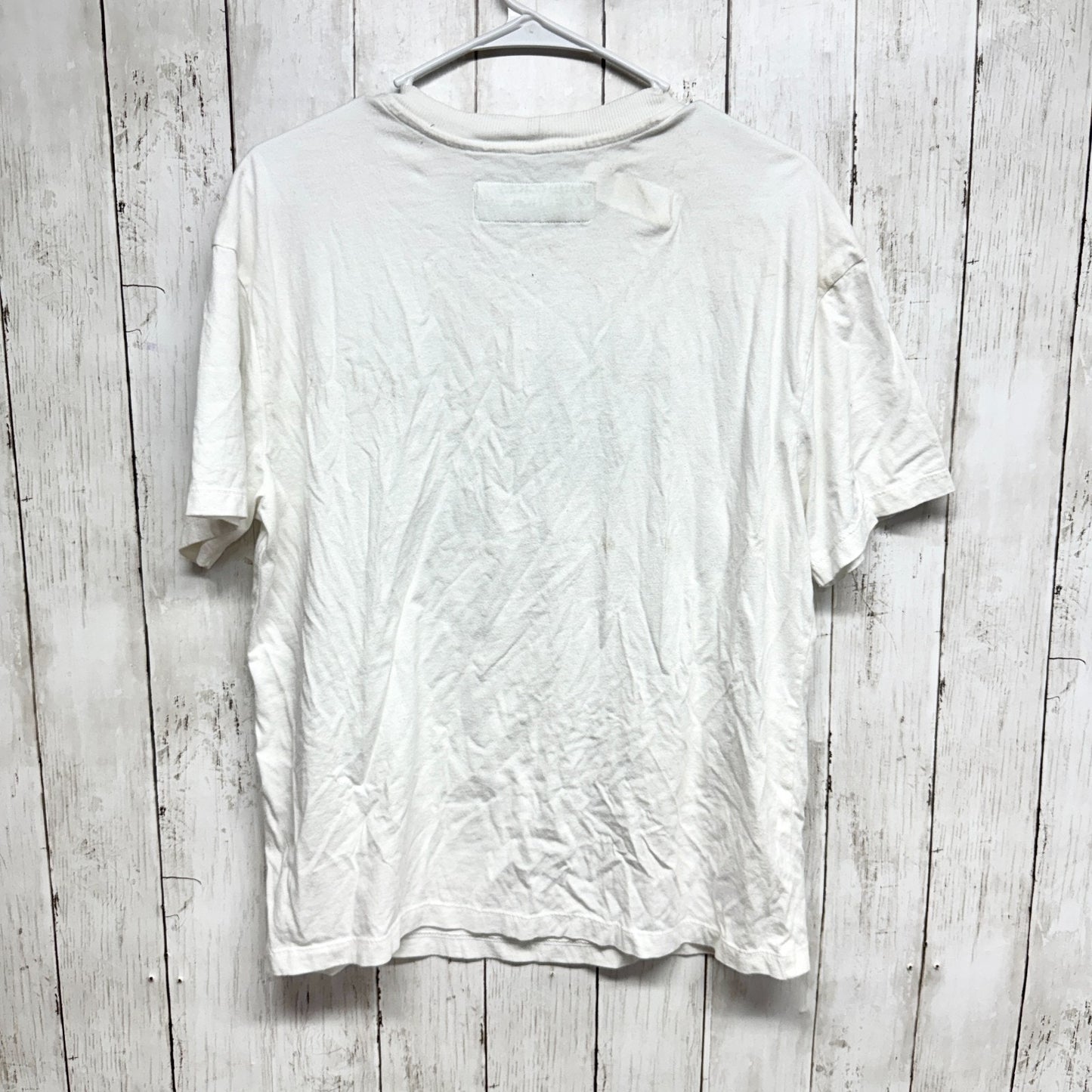 United Colors of Benetton Shirt Men Size Medium White Graphic Short Sleeve Tee