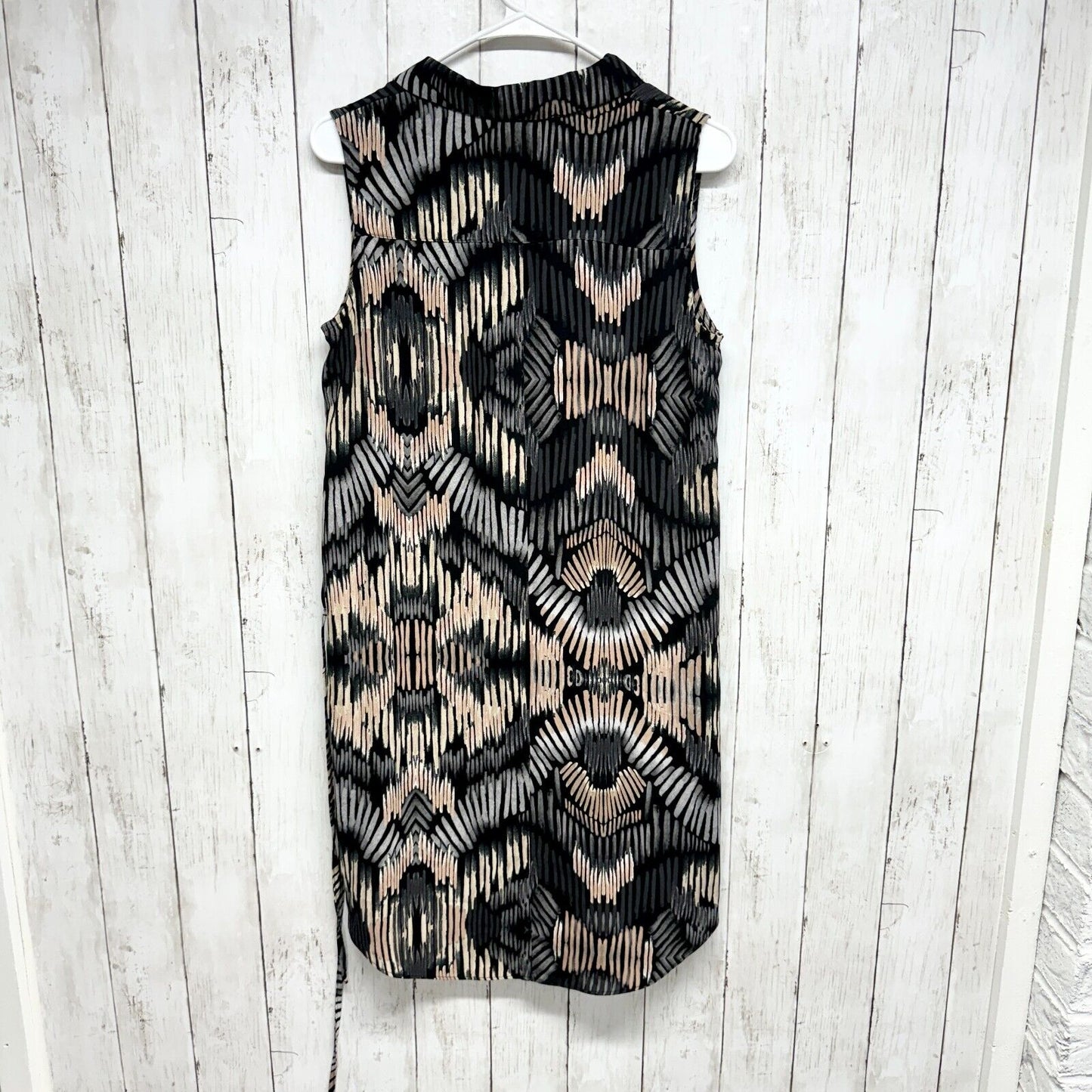 APT 9 Dress Women Size 10 Sleeveless Mini Shift Abstract Tribal Boho Polyester