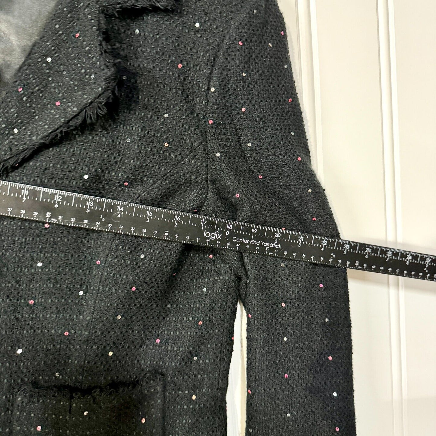 Vtg Silkland Blazer Knit Lined Speckled 70% Silk Navy Blue Button Size XL