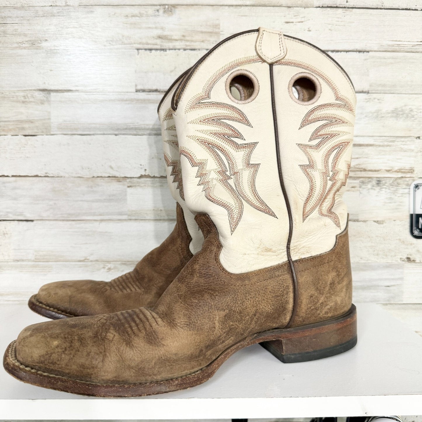 Cody James Men’s 11D Babuino Tan Leather Cowboy Boots Western Squared Toe Brown