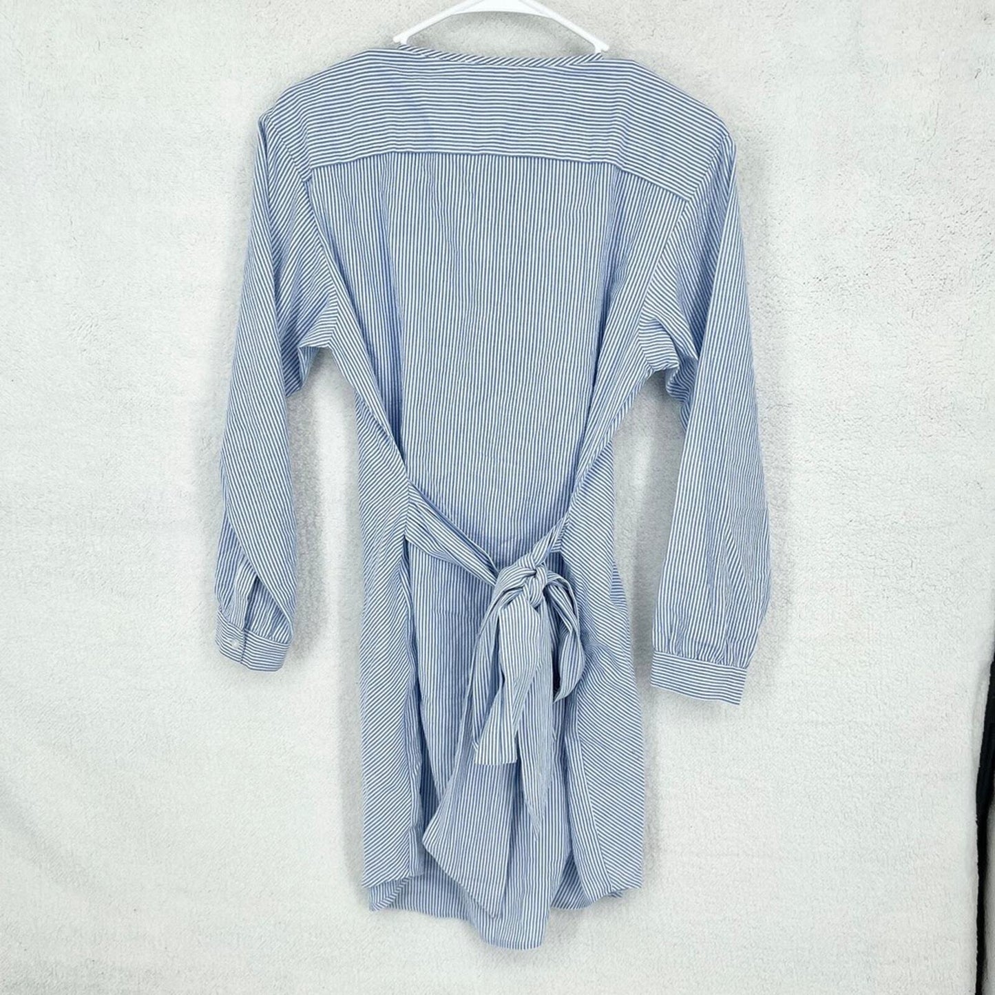 AllSaints Dress Women Size Small Mini Button Down Blue & White Striped Nautical
