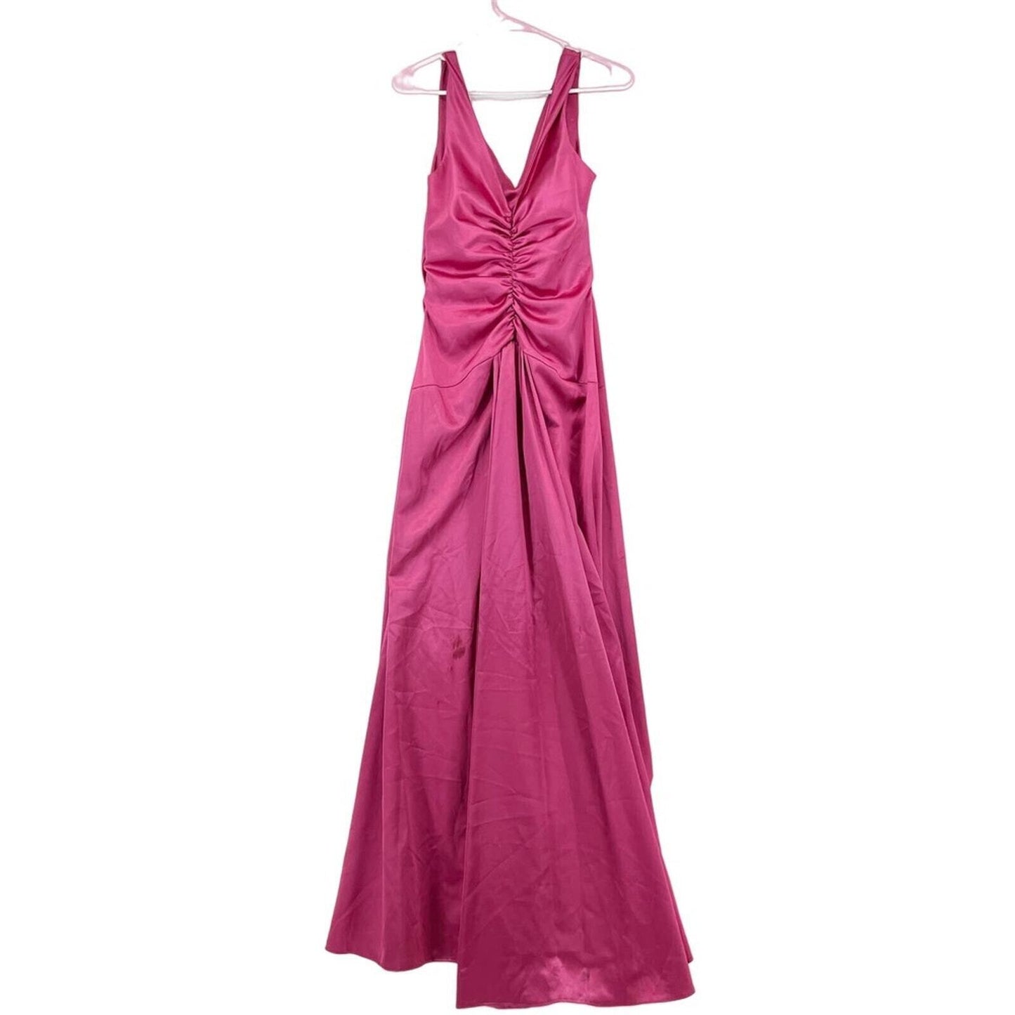 Vintage Jessica MCCLINTOCK Evening Dress Women Size 8 Ruffled Barbie Pink Sleeve
