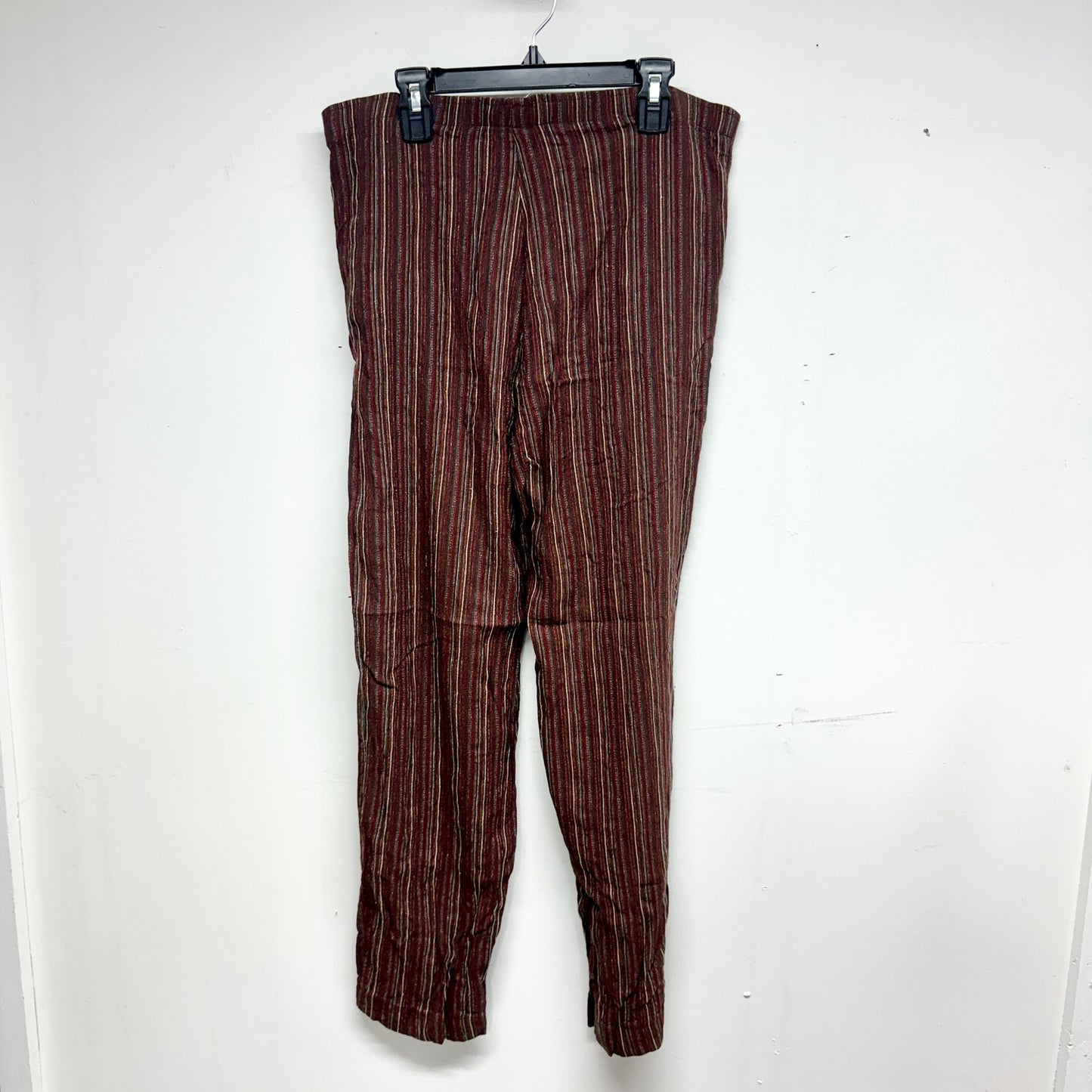 ISABELLA BIRD Women Vintage Retro Comfort Striped Brown & Red Pants Size SP
