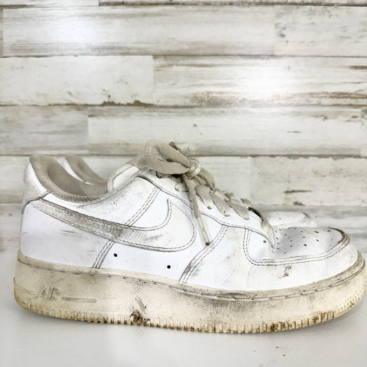 Nike Shoes Size 7.5 Air Force 1 White Leather Low Top Sneakers Lace Up Casual