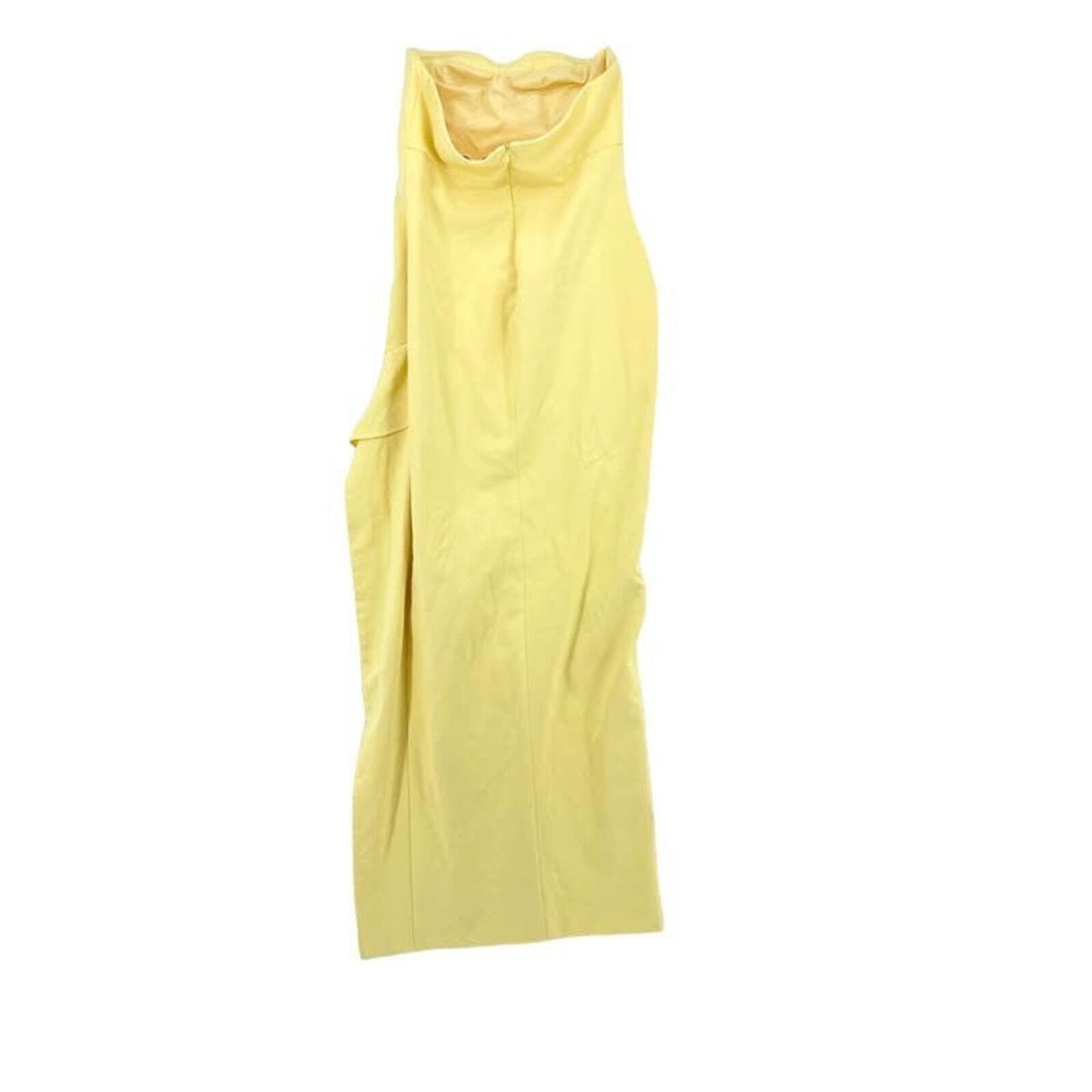 Likely Strapless Carissa Yellow Ruffled Gown Maxi Dress Size 14