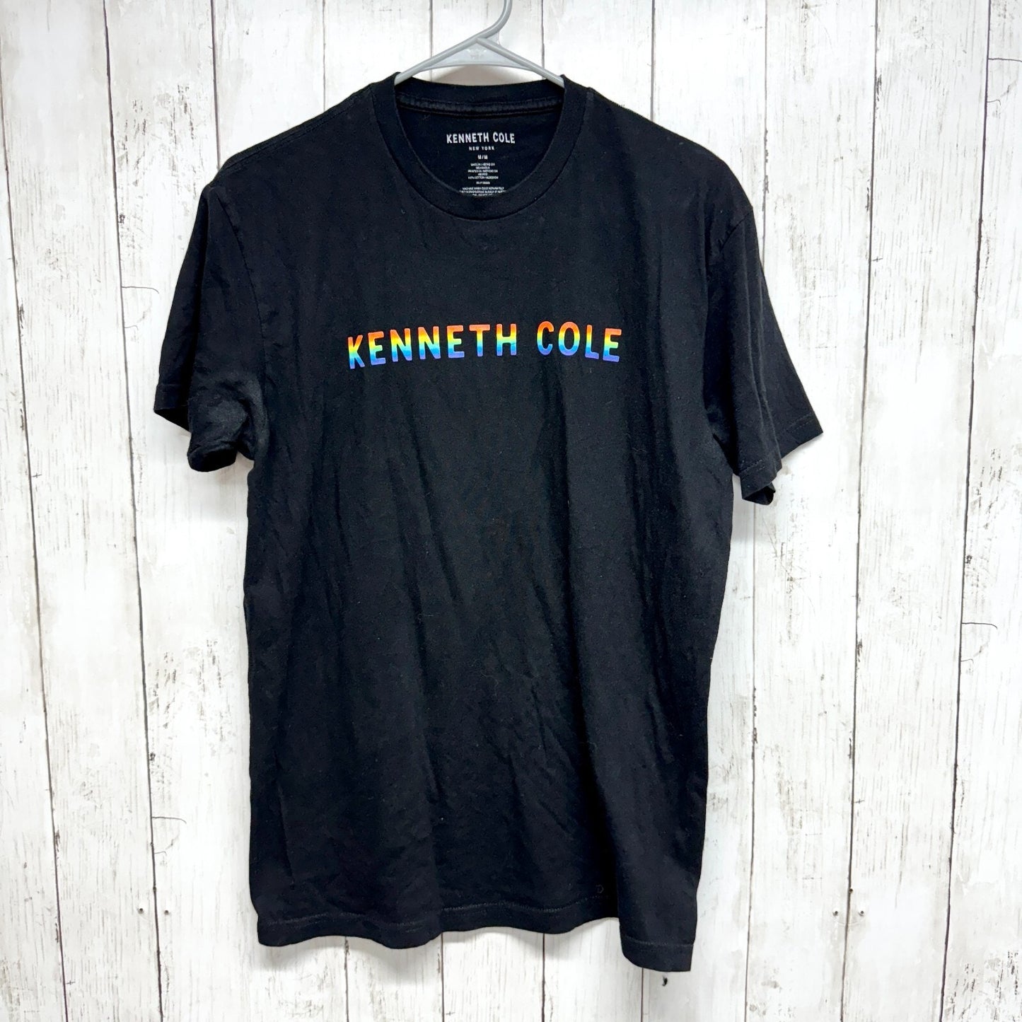 KENNETH COLE Shirt Women Size Medium Pride Rainbow Short Sleeve Cotton Tee