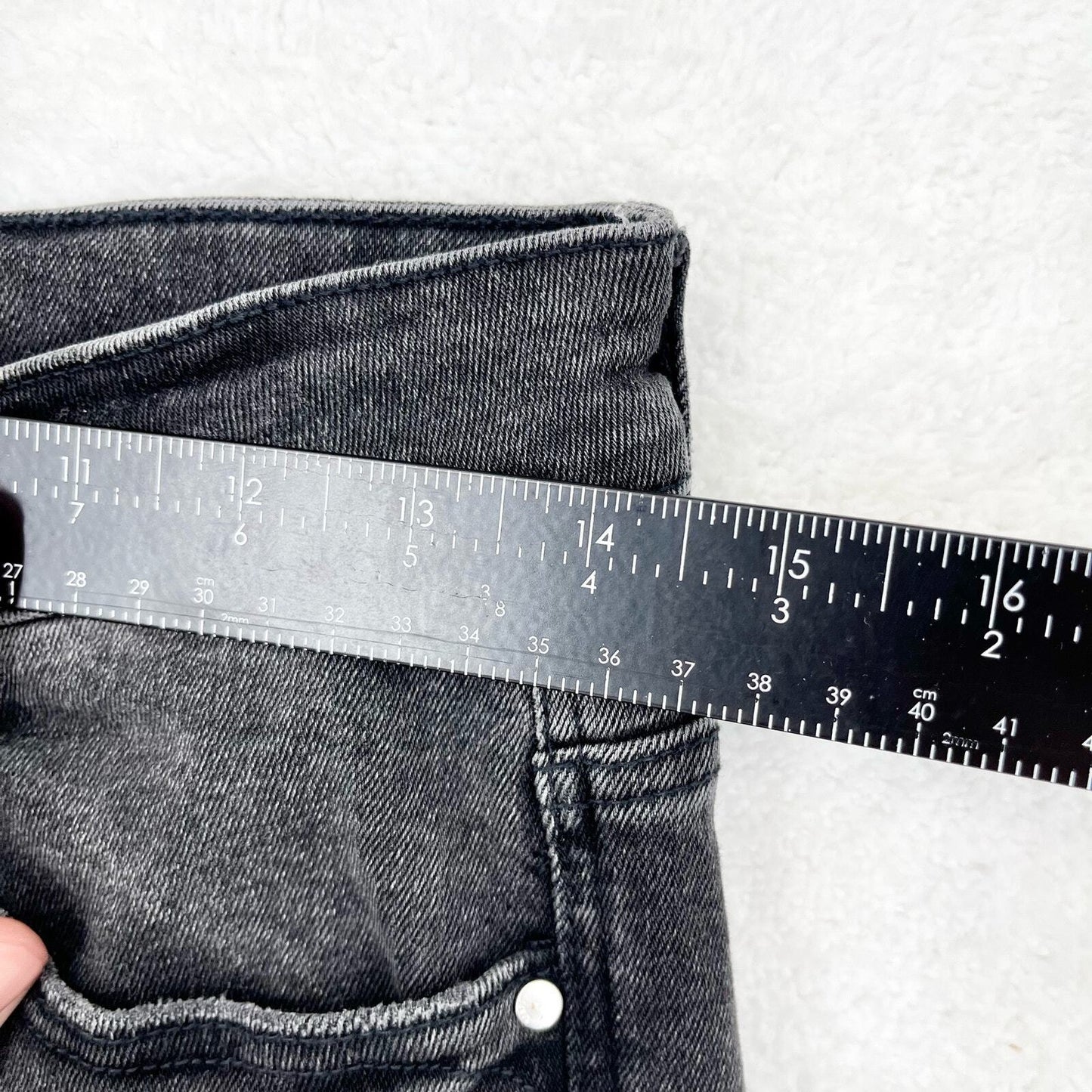 Zara Black Wash High Waisted Button Fly Skinny 5 Pocket Jeans Size 6