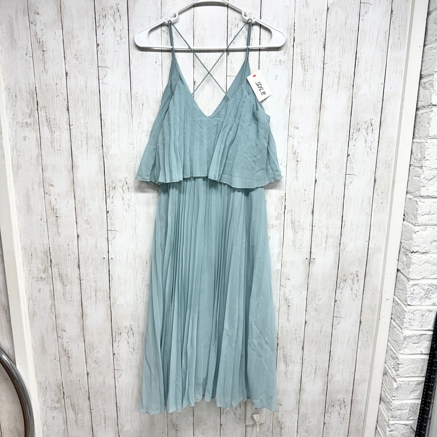 Asos Dress Women Size 4 Pleated Sleeveless Crop Top Midi Crossback Elegant Glam