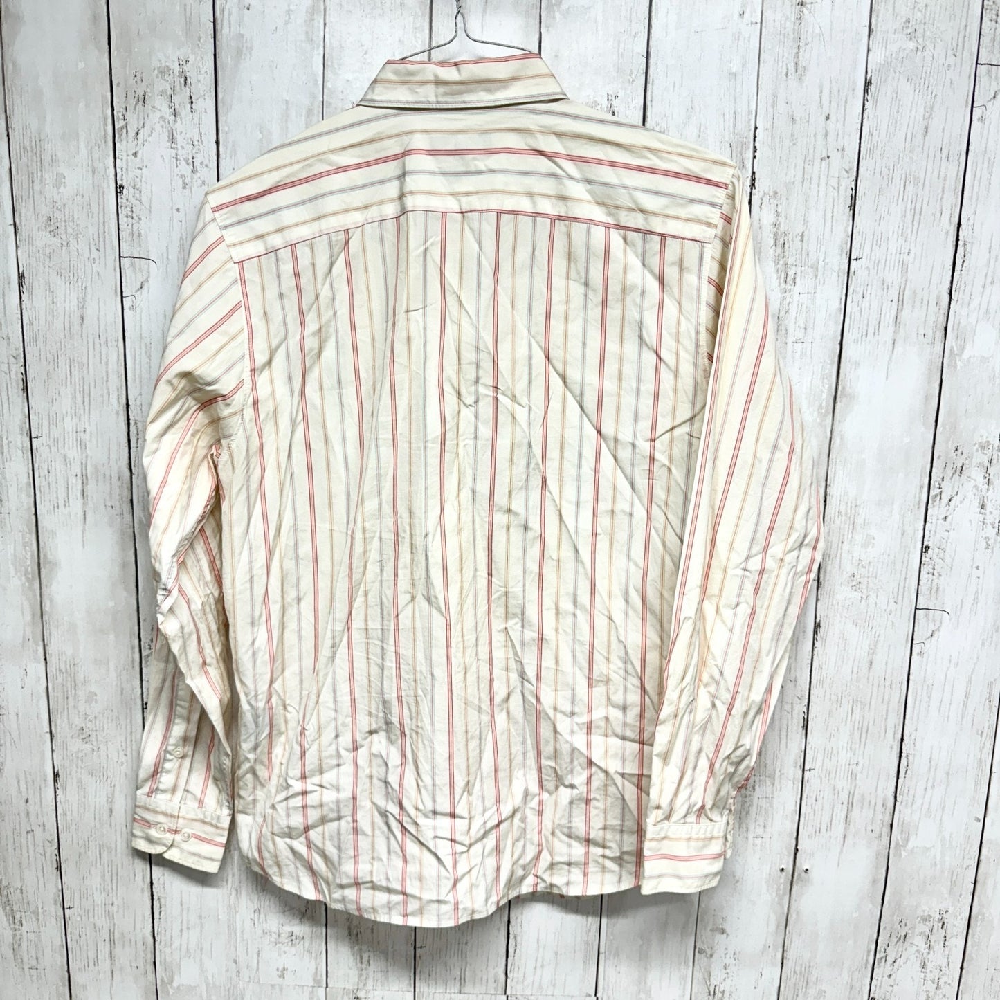 Facconable Shirt Men Size Medium Stripe Collared Long Sleeve Button Down Casual