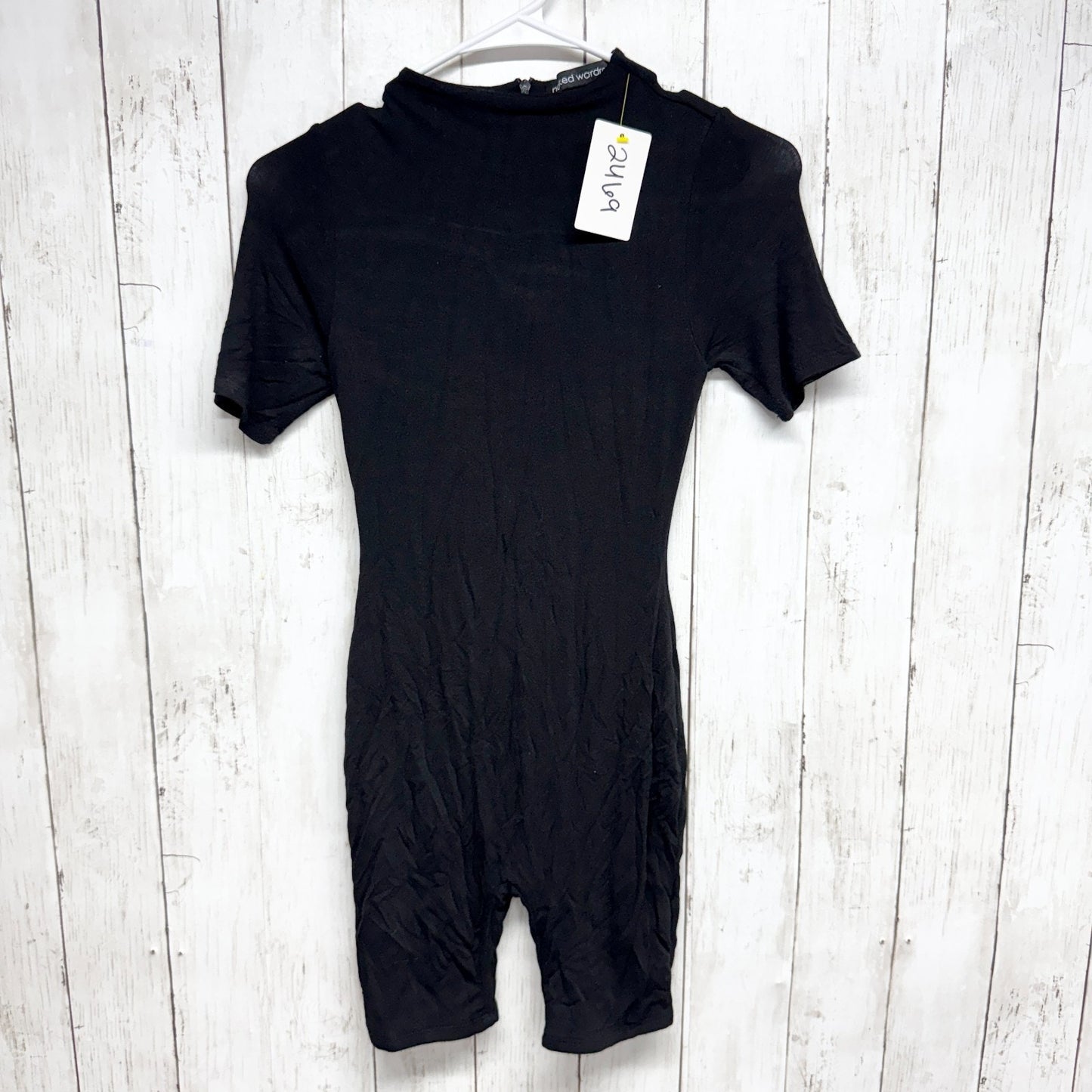 Naked Wardrobe Bodysuit Women Size Small Black The Jumpsuit Romper Zip Back