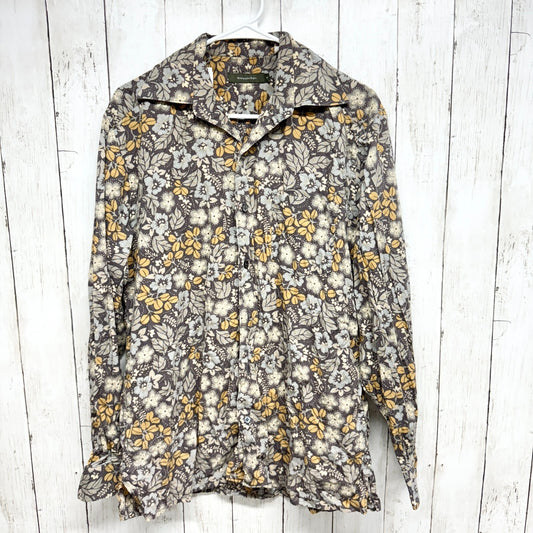 Vintage Ermenegildo Zegna Shirt Women Size Medium Floral Long Sleeve Button Down