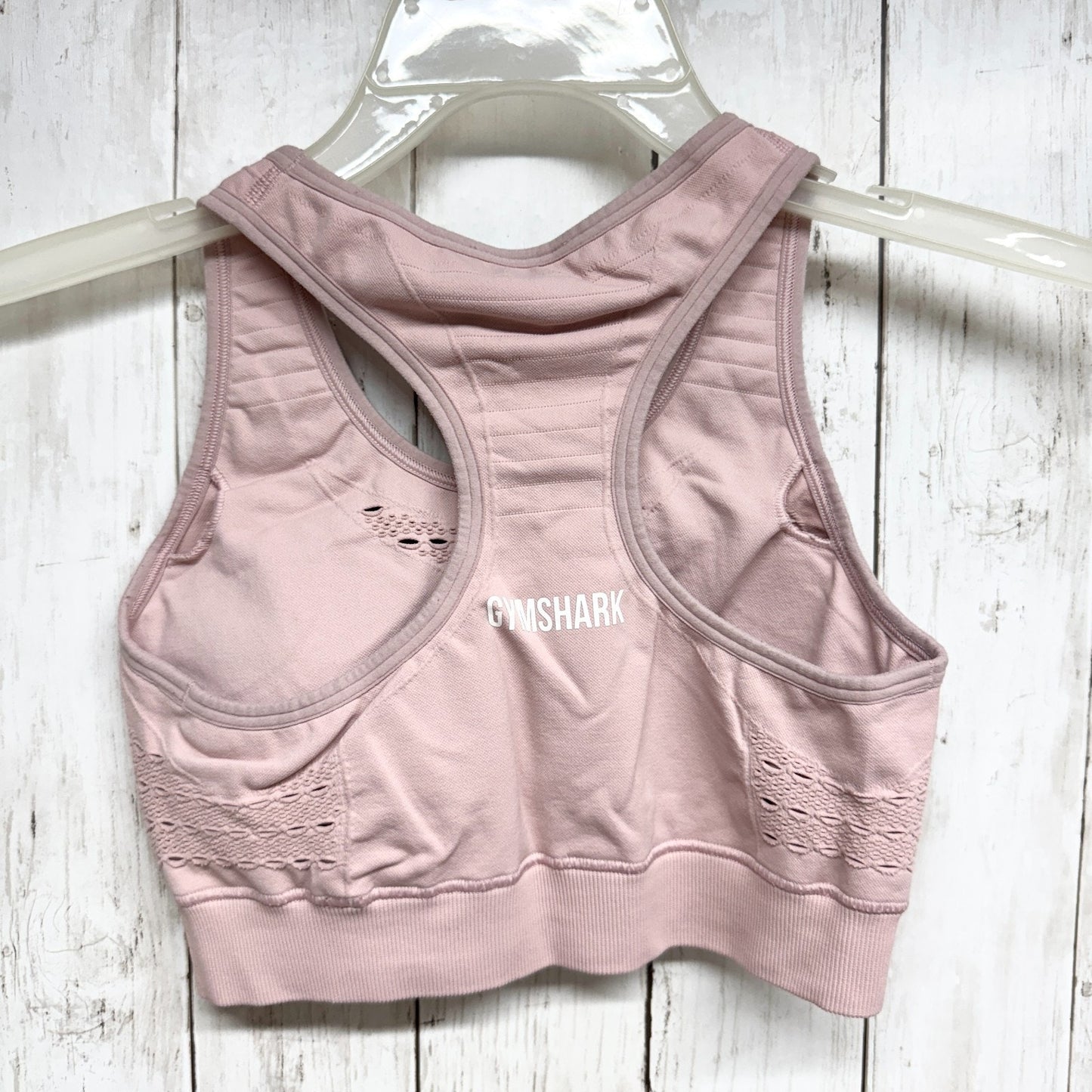 Gymshark Top Women Size Medium Light Pink Sports Bra Compression Breathable Gym