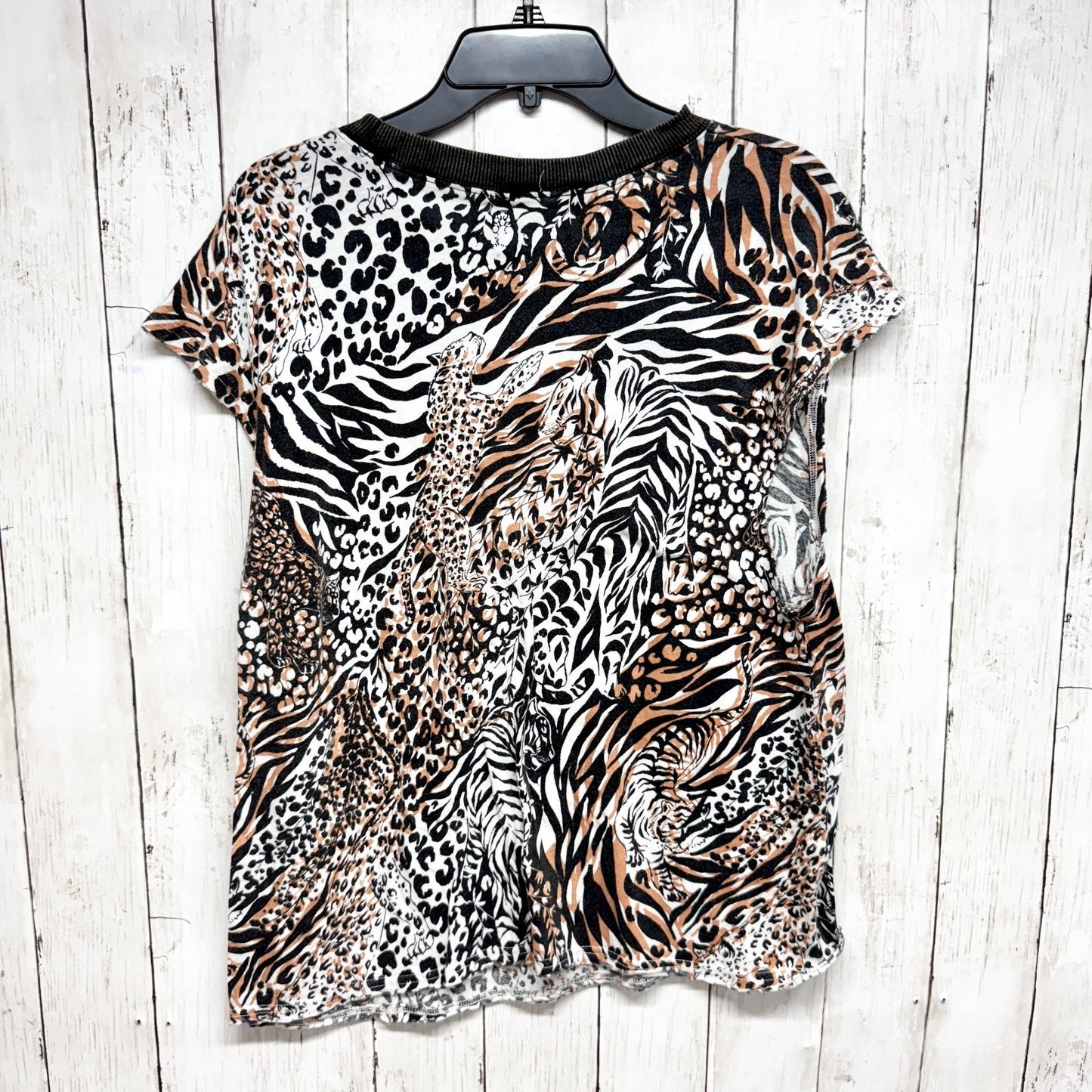 Free People Movement Top Women Size Medium Leopard Dreams Short Sleeve Tee NWT