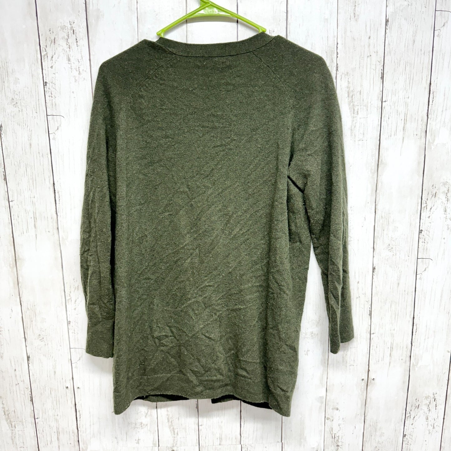 Banana Republic Sweater Women Size S Italian Yarn Green Long Sleeve Cardigan