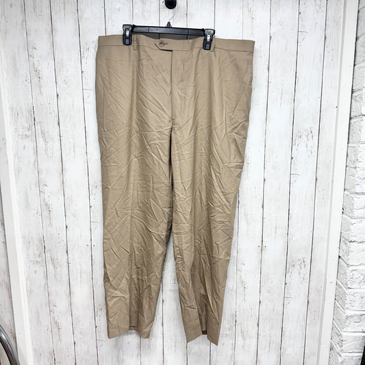 Vintage Hart Schaffner Marx Pants Men Beige Button Over Trousers Pockets 41X30