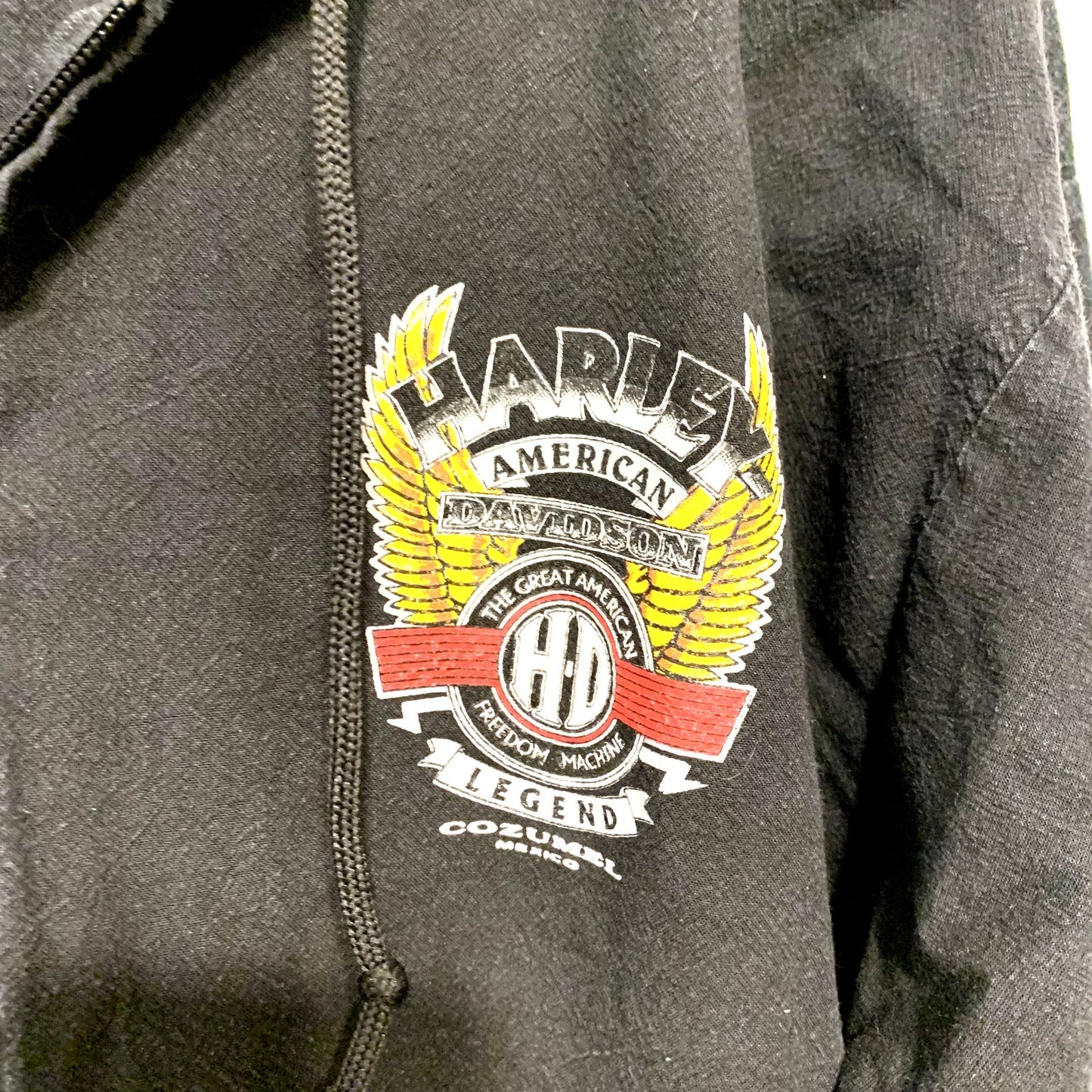 VTG Harley-Davidson Unisex L American Legend Cozumel Mexico Zip Graphic Hoodie