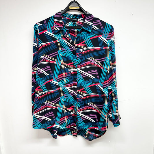 Lane Bryant Womens Abstract Multicolor Retro Blouse Size 18/20