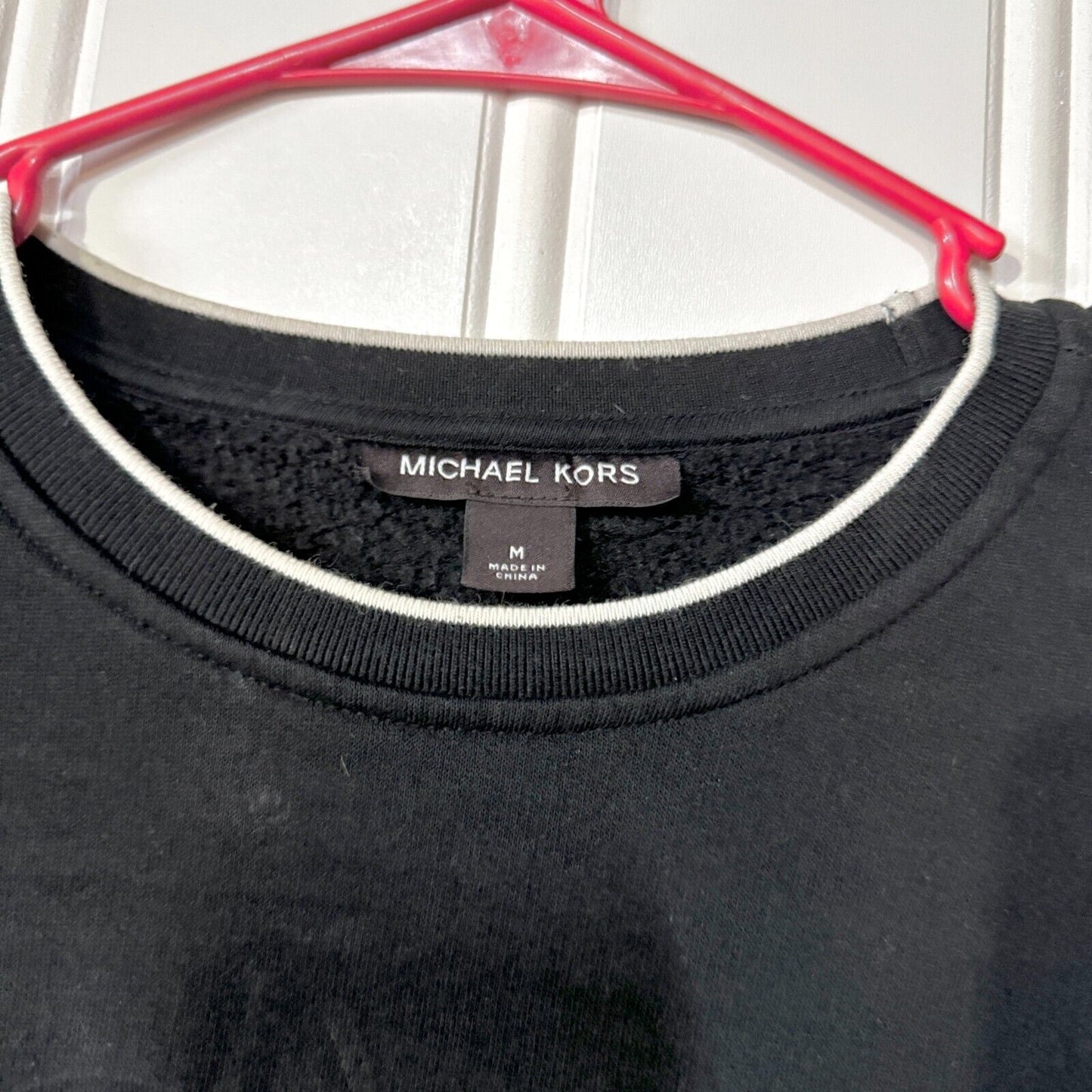 MICHAEL KORS Sweater Mens Size M Crewneck Logo Cotton Long Sleeve