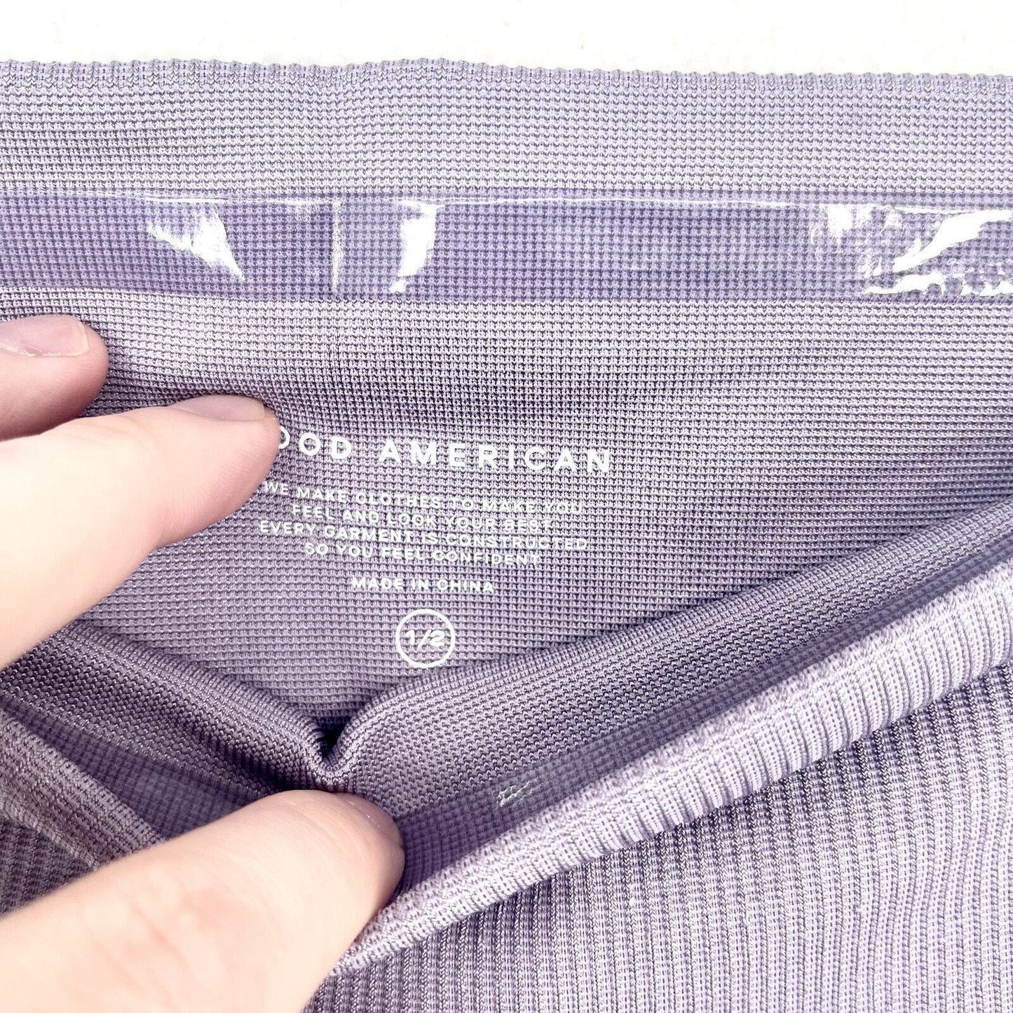 Good American Ribbed Dusty Violet High Waisted Leggings Size S/M