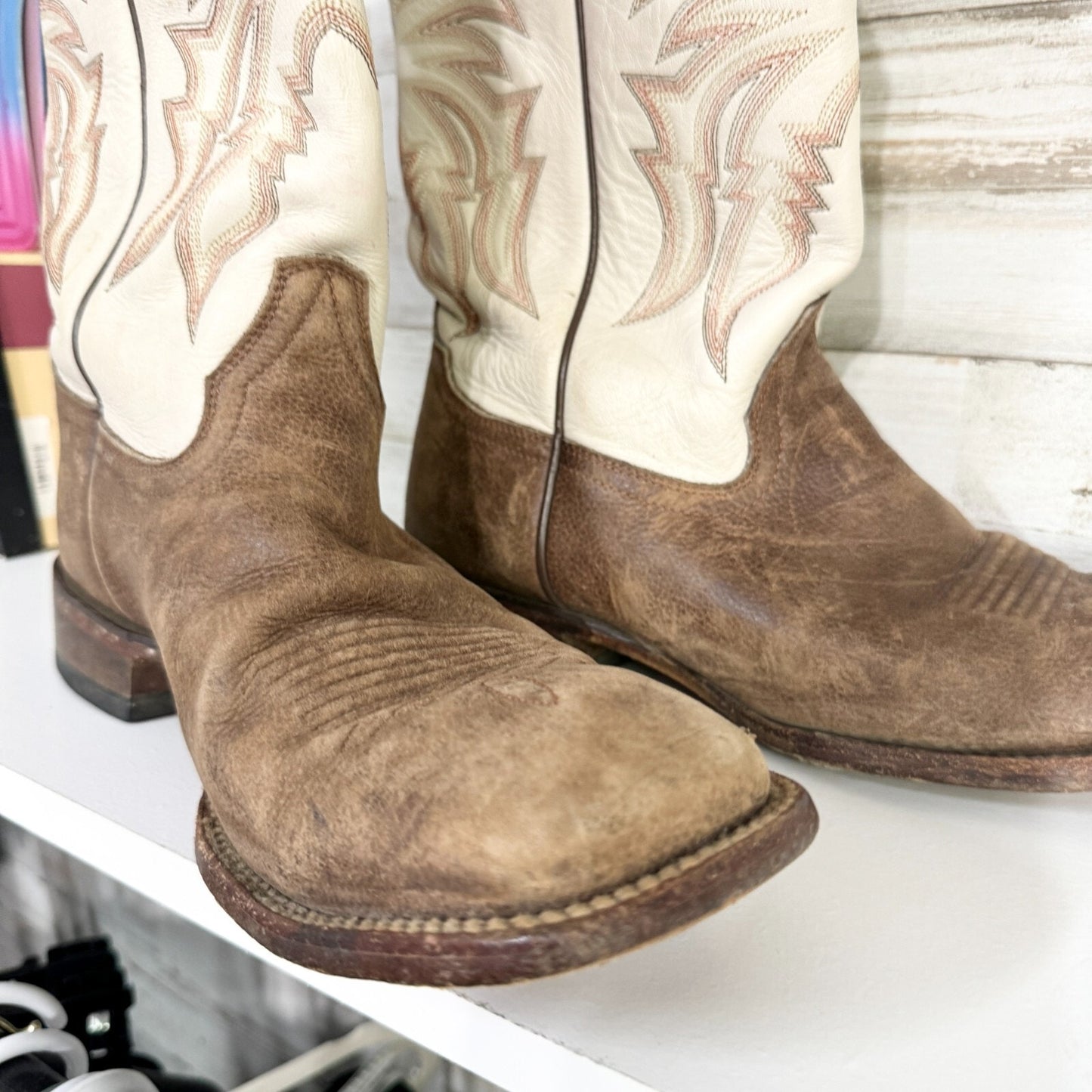 Cody James Men’s 11D Babuino Tan Leather Cowboy Boots Western Squared Toe Brown