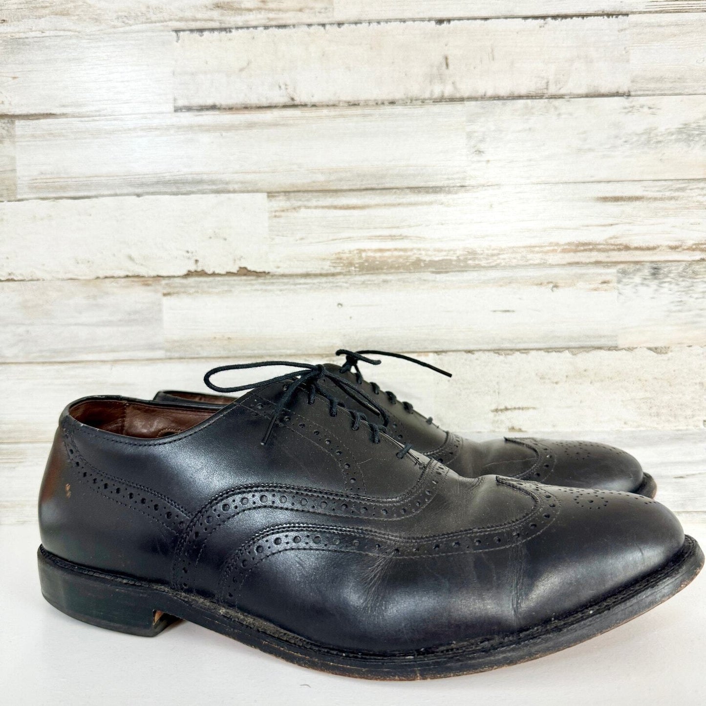 Allen Edmonds Longwing Blucher Derby Oxford Black Dress Shoes Size 10.5