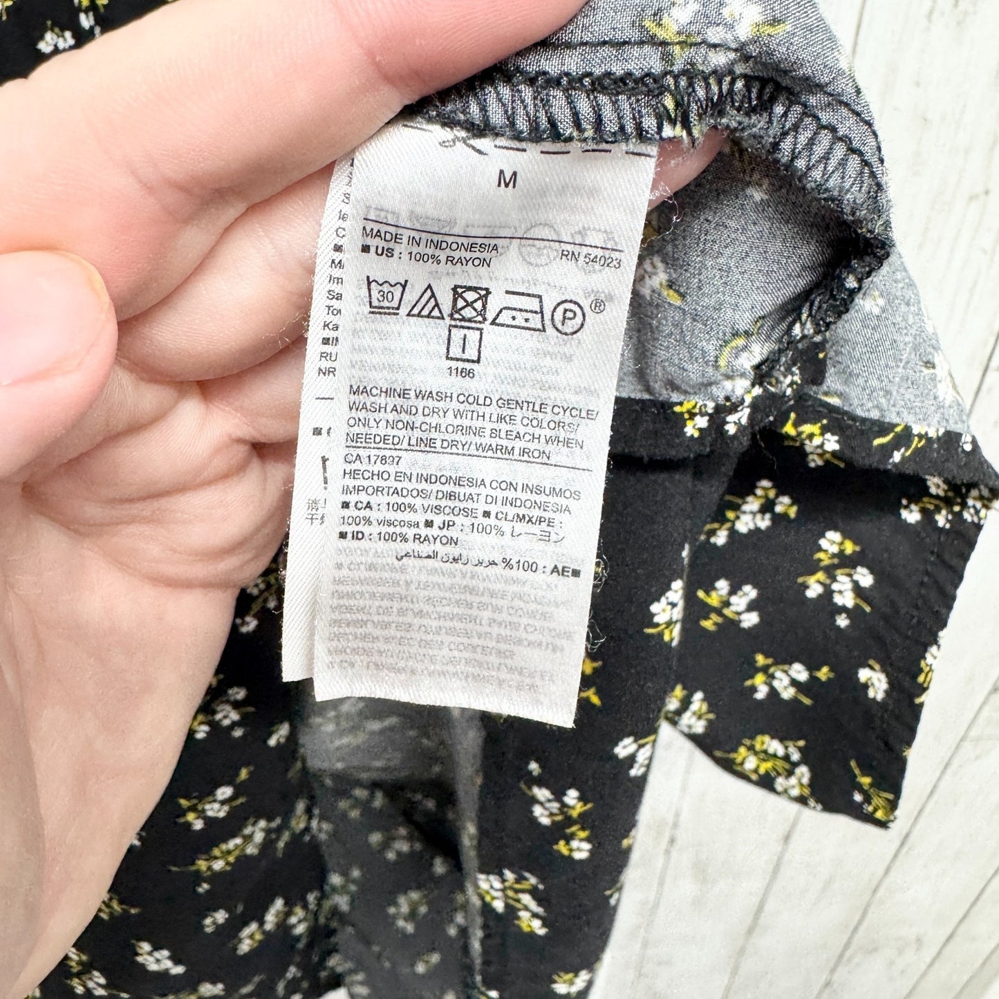 Old Navy Dress Women Size Medium Black Dainty Floral Short Sleeve T-Shirt Mini