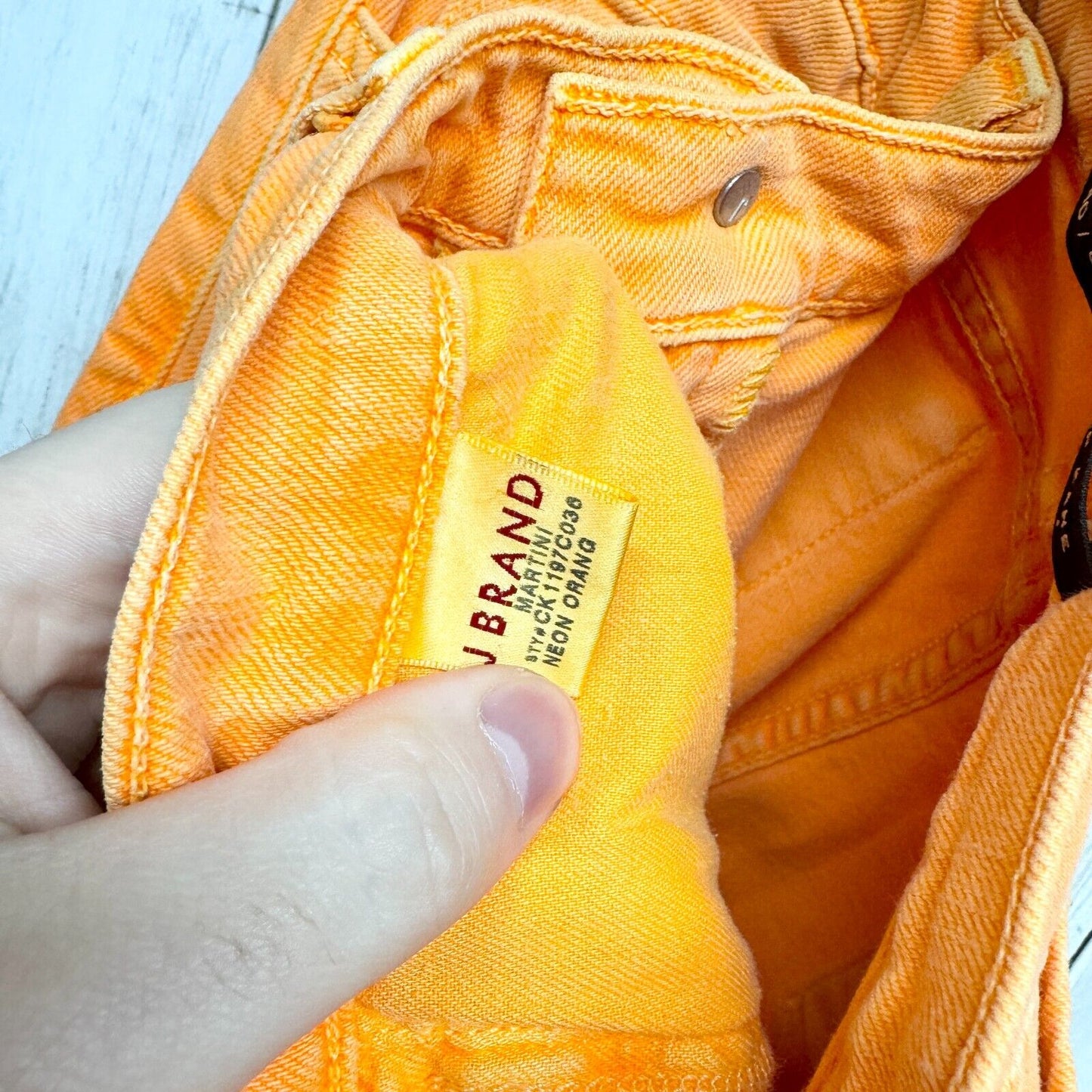 Rare Christopher Kane X J Brand Jeans Sz 27 Cotton Neon Orange Martini Flare