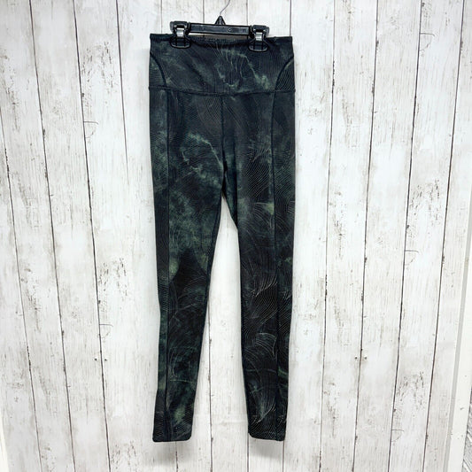FREE PEOPLE Leggings Women Size XS Black Green Marble High Waisted Ankle Workout