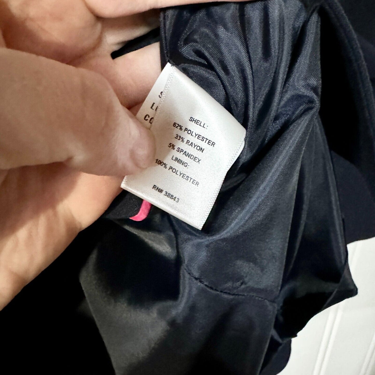 TAHARI Jacket Women Size M Button Down Navy Blue Pleated Collared Polyester