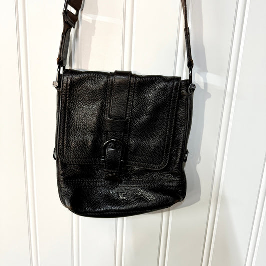 VINTAGE BURBERRY DARK BROWN LEATHER NOVA CHECK BOHO SHOULDER BAG PURSE,W/COVER
