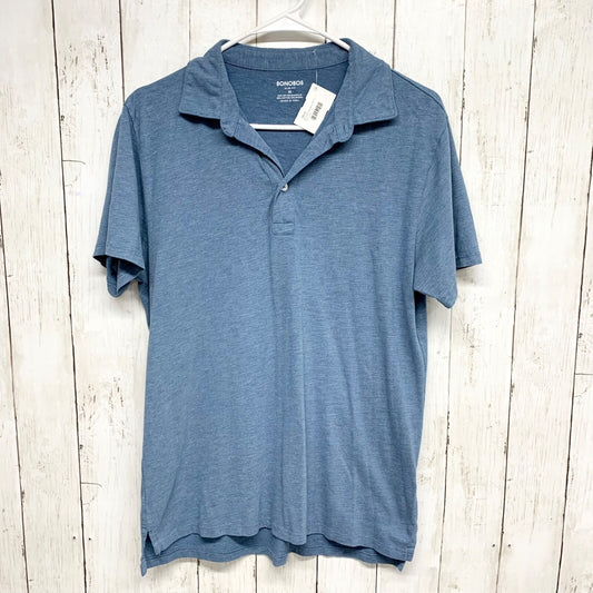 Bonobos Shirt Mens Size Medium Slim Fit Short Sleeve Collared Polo Heather Blue