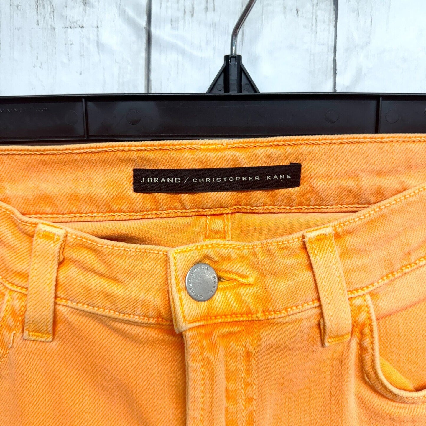 Rare Christopher Kane X J Brand Jeans Sz 27 Cotton Neon Orange Martini Flare