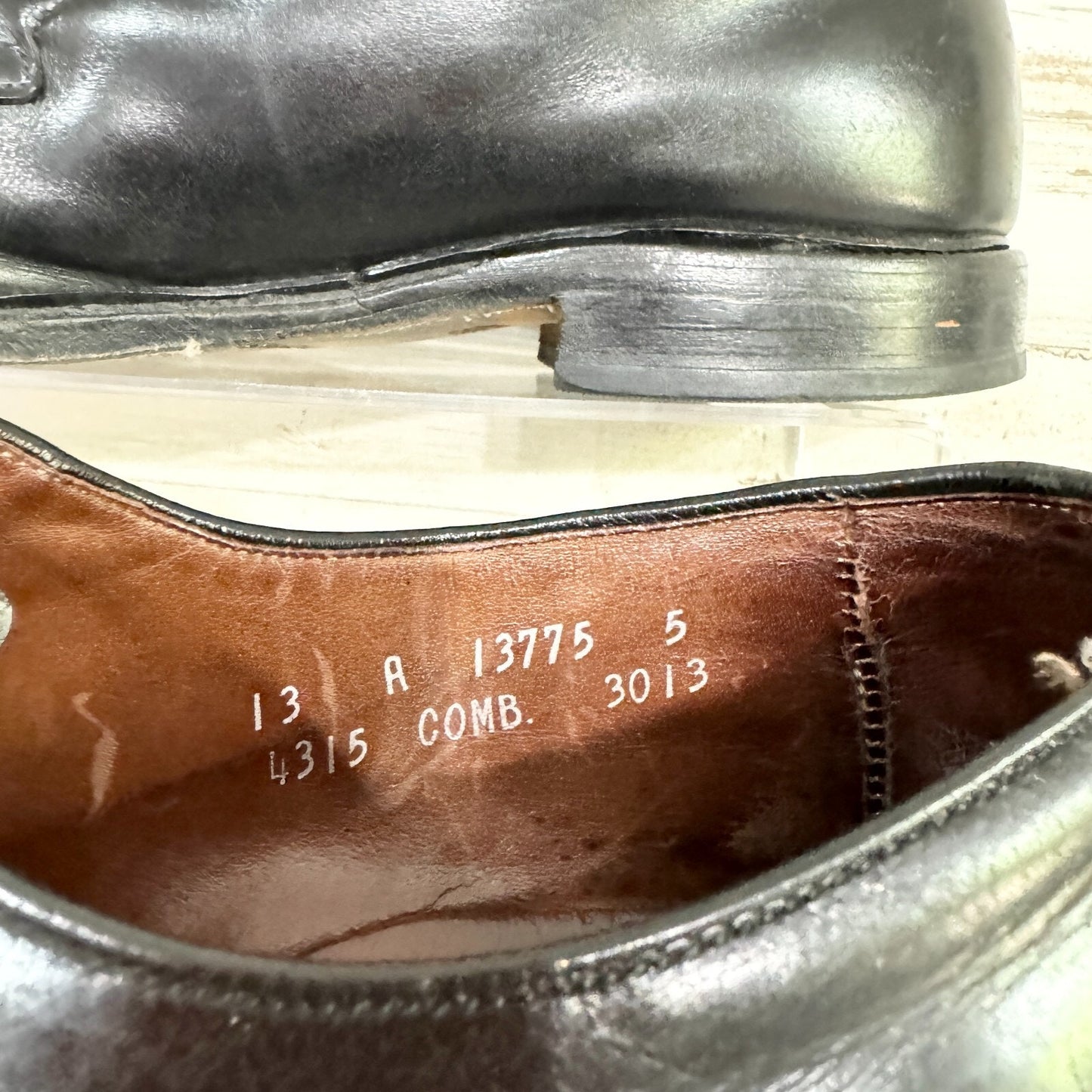 Allen Edmonds Mens Size 13 Brentwood Black Leather Apron Toe Dress Shoes Oxford