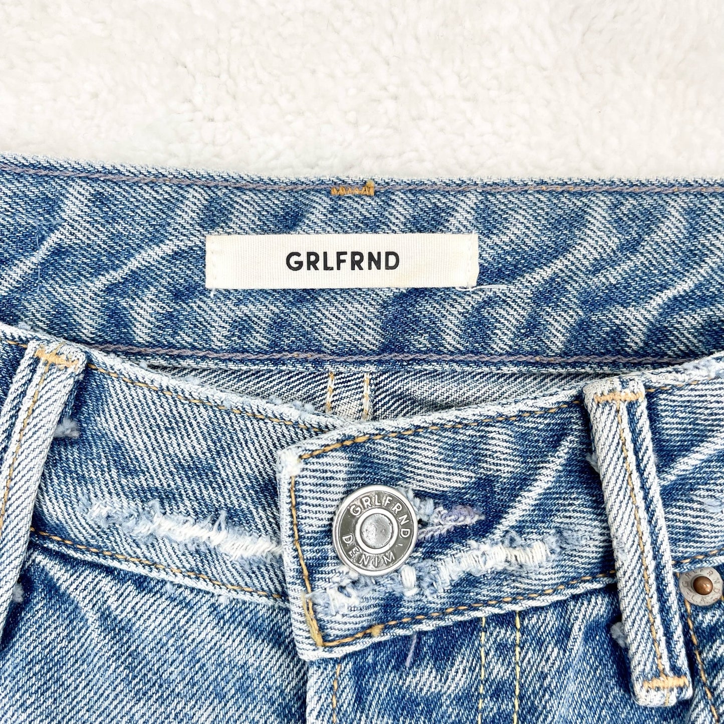GRLFRND Denim Karolina Blue Dream High waisted Button Fly Jeans Size 26