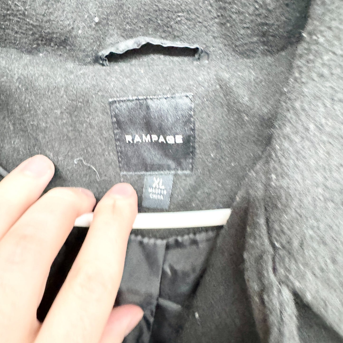 Rampage Coat Women Sz XL Gray Collared Triple Button Peacoat Front Pockets Lapel