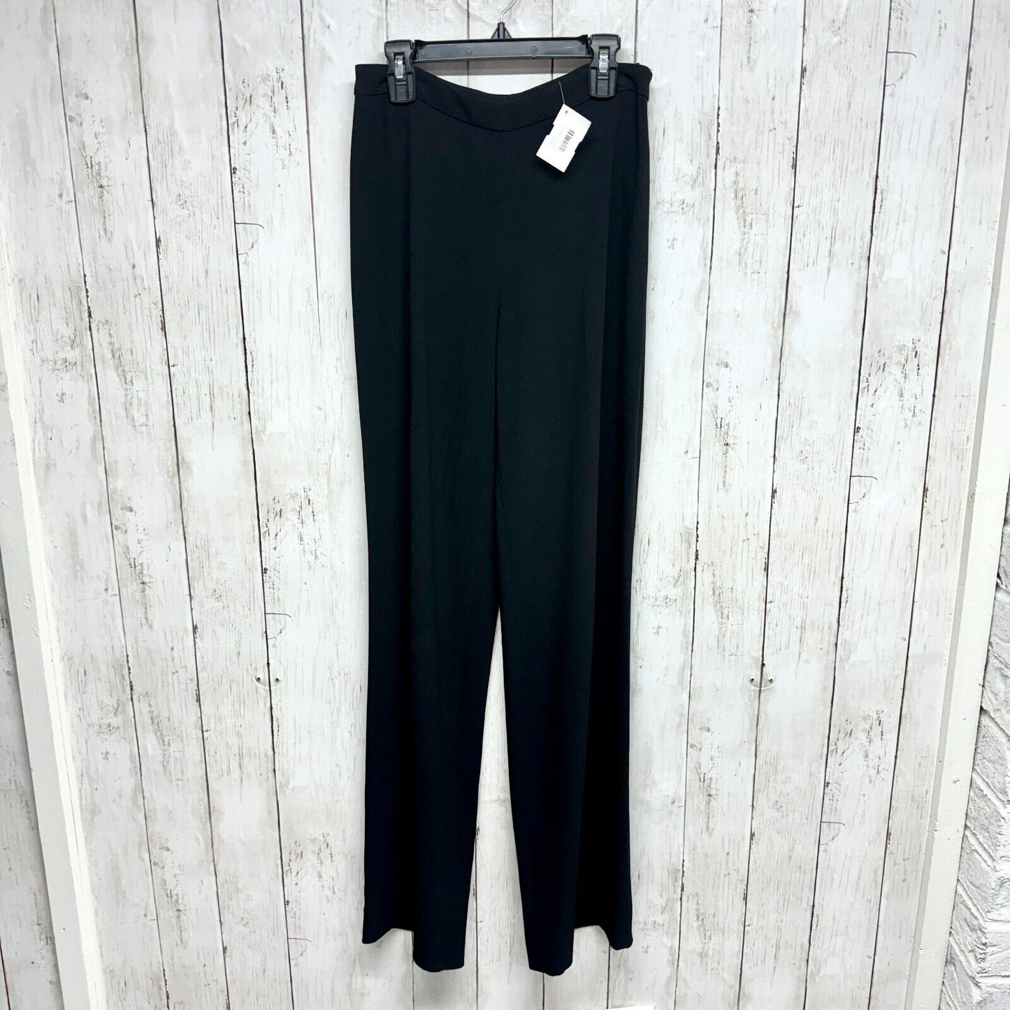 RENA LANGE Women Sz 6 Pants Wide Leg Black Viscose High Waisted Workwear