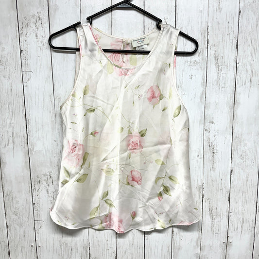 VINATGE AMANDA STEWERT Intimate's Women Size Medium Silk Floral Ivory Nightwear
