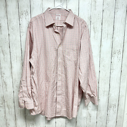 VTG BROOKS BROTHERS Button Down Men Size 17-34 100% Supima Cotton red Striped