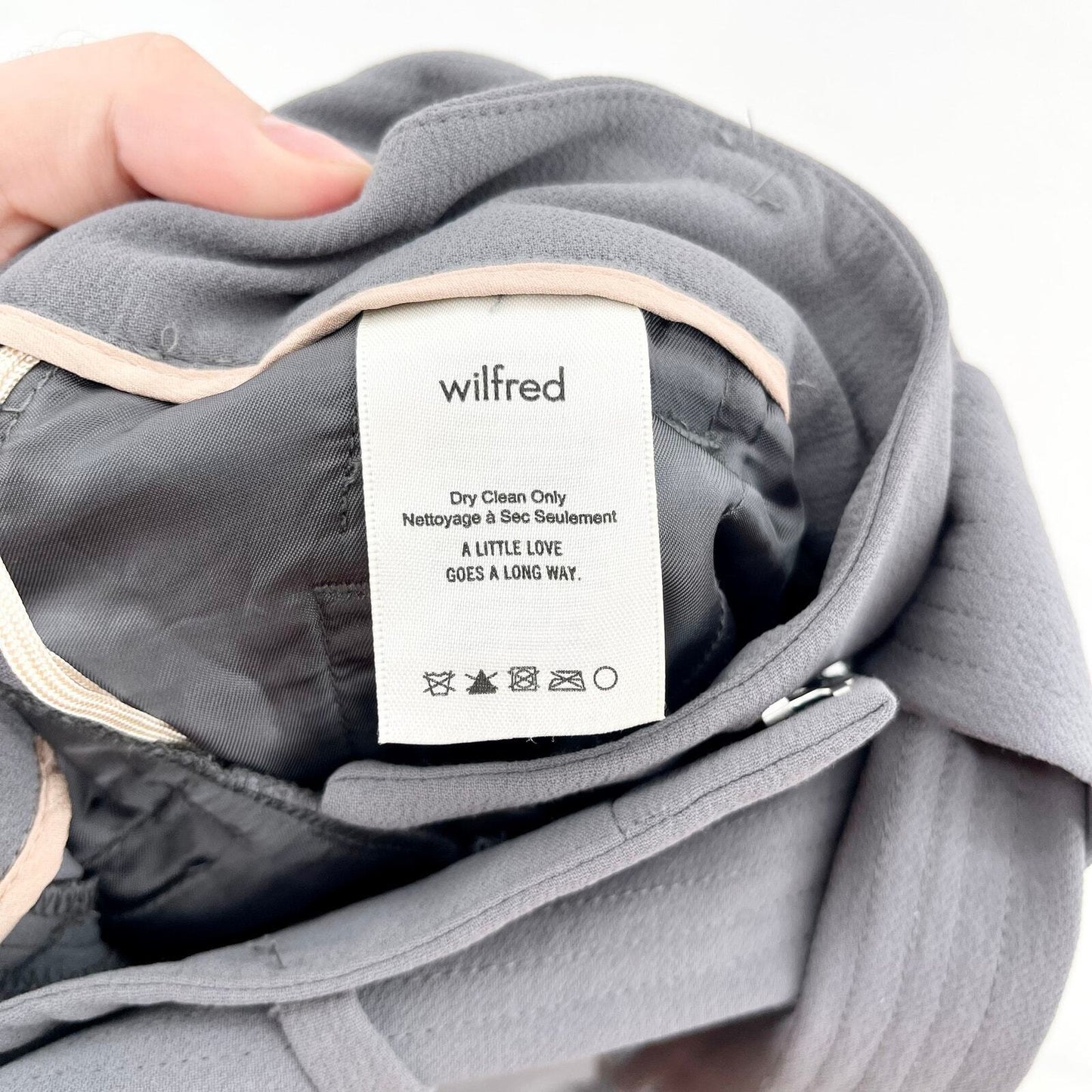 ARTIZIA WILFRED Pants Women Size 0 High Waisted Tie Front Pocket Grey Pocket